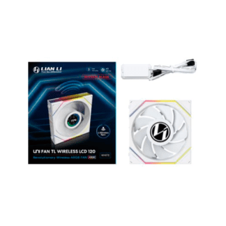 VENTILADOR 120X120 LIAN LI UNIFANTL-LCD WIRELESS WHITE R REVERSE/1.6 LCD/L-WIRELESS/ARGB/1900RPM/28.5 dB(A)