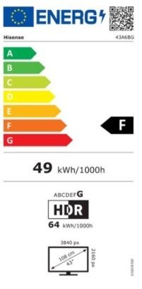 TELEVISIÓN LED 43 HISENSE 43A6BG SMART TV 4K UHD - Imagen 5