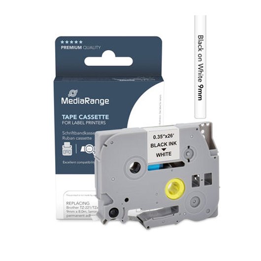 CARTUCHO MEDIARANGE BROTHER TZ-221 COMP. TZ221 TZE221/9MM/8M