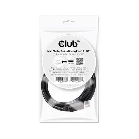 ADAPTADOR ACTIVO MINI-DP A VGA CLUB3D BLACK 1920X1200P/60HZ/CABLE 22.86CM