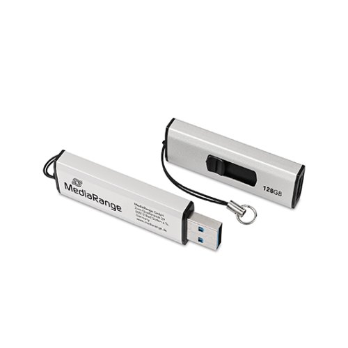 PENDRIVE 128GB USB 3.2 MEDIARANGE SILVER-BLACK LECTURA 80MBS/ESCRITURA 25MBS