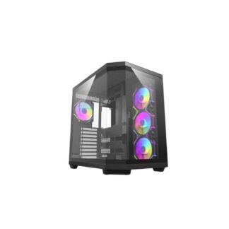 TORRE DARKFLASH DQX80 NEGRA ATX 3 PANELES DE CRISTAL / 4 FANS ARGB PWM