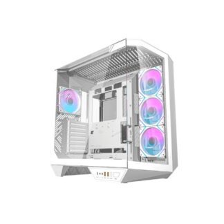 TORRE DARKFLASH DY470 BLANCA ATX DOBLE CAMARA/PANELES DE CRISTAL/4 FANS ARGB PWM