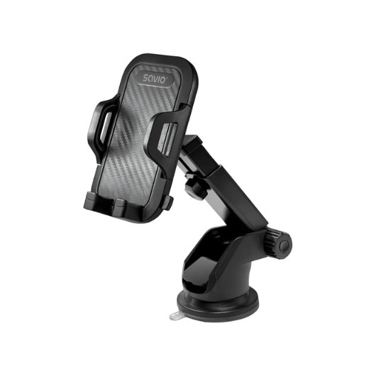 SOPORTE COCHE SAVIO BLACK CH-04 UNIVERSAL/ESTABLE/MONTAJE VENTOSAS