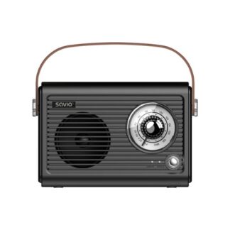 RADIO PORTATIL SAVIO RS-01 BLACK-BROWN FM/AUX/BL 5.3/ESTILO RETRO