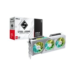 VGA ASROCK RX 9060XT 16GB STEEL LEGEND RGB BLANCA / POLYCHROME SYNC /