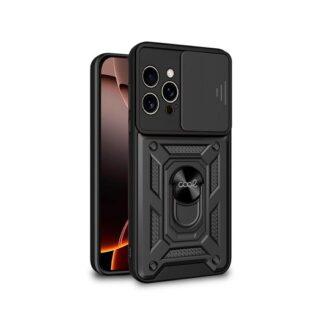FUNDA COOL IPHONE 16 PRO HARD RING NEGRO ANILLO SUJECION/IMAN/REFUERZO EXTRA