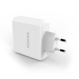 CARGADOR USB-C PD3.0 + USB-C QC3.0 AISENS BLANCO