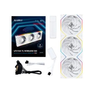 VENTILADOR 120X120 LIAN LI UNIFAN TL120 WIRELESS WHITE R REVERSE/PACK 3U/LED/L-WIR./ARGB/1900RPM/28.5 dB(A)