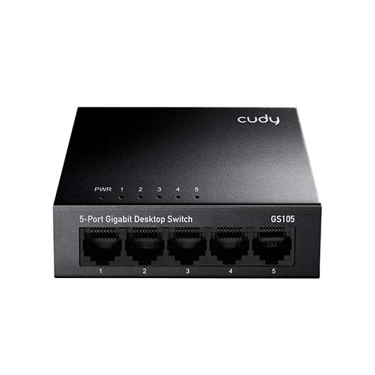 HUB SWITCH 5 PTOS CUDY GS105 GIGABIT METAL 5X10/100M RJ45 PORTS/DESKTOP/METAL CASE