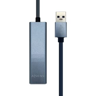 HUB 3 PUERTOS USB 3.2 + RJ-45 AISENS TYPE-A GRIS