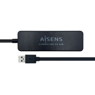 HUB 4 PUERTOS USB 3.2 AISENS 5000MBIT/S NEGRO