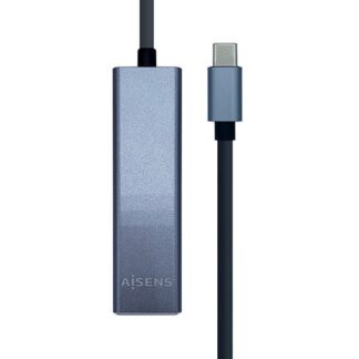 HUB 3 PUERTOS USB 3.2 + RJ-45 AISENS TYPE-C GRIS