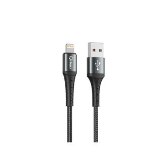 CABLE LIGHNING QCHARX LYON 1M 1M/USB A LIGHTNING/3A/NEGRO/CORDON/ALUMINIO