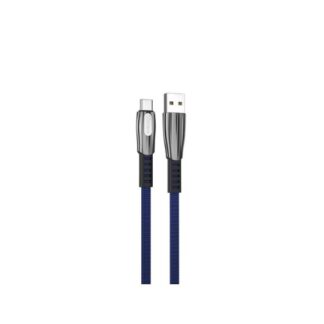 CABLE TIPO C QCHARX FLORENCE 1M 1M/USB A TIPO C/3A/AZUL/CORDON PLANO/ZINC