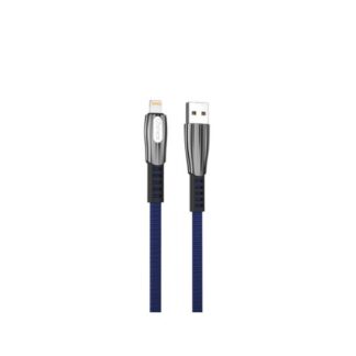 CABLE LIGHTNING QCHARX FLORENCE 1M 1M/USB A LIGHTNING/3A/AZUL/CORDON PLANO/ZINC