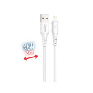 CABLE LIGHTNING QCHARX ATHENS 2M 2M/USB A LIGHTNING/3A/BLANCO/PVC