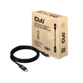 CABLE CLUB3D CERTIFICADO USB4 GEN3x2 TIPO-C 2M USB-IF/8K60HZ/DATOS 40G/PD 240W(48V/5A) EPR M/M 2M