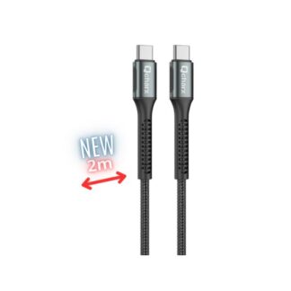 CABLE QCHARX PRAGUE TIPO-C 2M C A TIPO C/60W/NEGRO/CORDON/REFORZADO