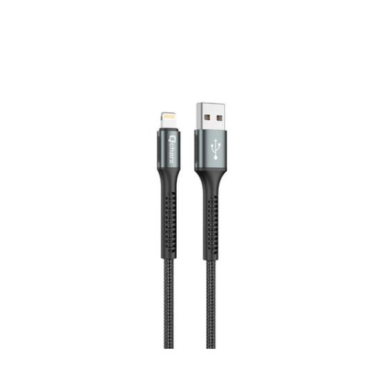CABLE QCHARX PRAGUE LIGHTNING 1M USB A LIGHTNING/20W/NEGRO/CORDON/REFORZADO