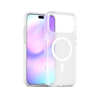 FUNDA QCHARX MATE PREMIUM IPHONE 17 BLANCO MAGSAFE/ACRILICA/TPU FLEXIBLE/MARCO ELEVADO 2D