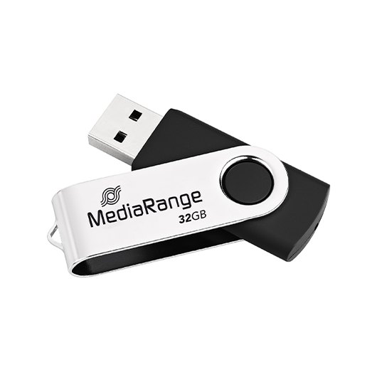 PENDRIVE 32GB USB 2.0 MEDIARANGE SILVER-BLACK LECTURA 17MBS/ESCRITURA 7MBS