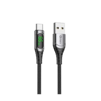 CABLE TIPO C QCHARX MENORCA 1M 1M/USB A TIPO C/66W/NEGRO/CORDON/DISPLAY