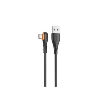 CABLE TIPO C QCHARX LONDON 1M 1M/USB A TIPO C/3A/NEGRO/ACODADO/PVC
