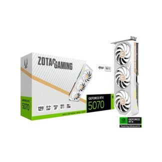 TARJETA GRÁFICA ZOTAC RTX 5070 AMP 12GB GDDR7 WHITE 3FAN/3XDP/1XHDMI/GDDR7/DLSS4