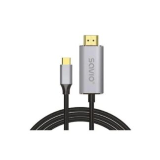 CABLE USB-C A HDMI SAVIO CL-170 GRIS/NEGRO/CABLE USB-C A HDMI/PLUG