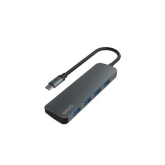 HUB USB-C 3.1 SAVIO AK-54 GRIS/4 x USB 3.1/5 GBPS/PLUG